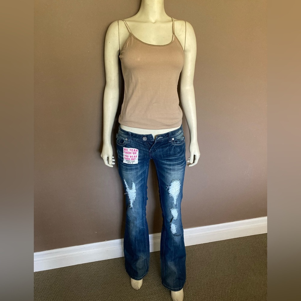 Bootcut distressed jeans